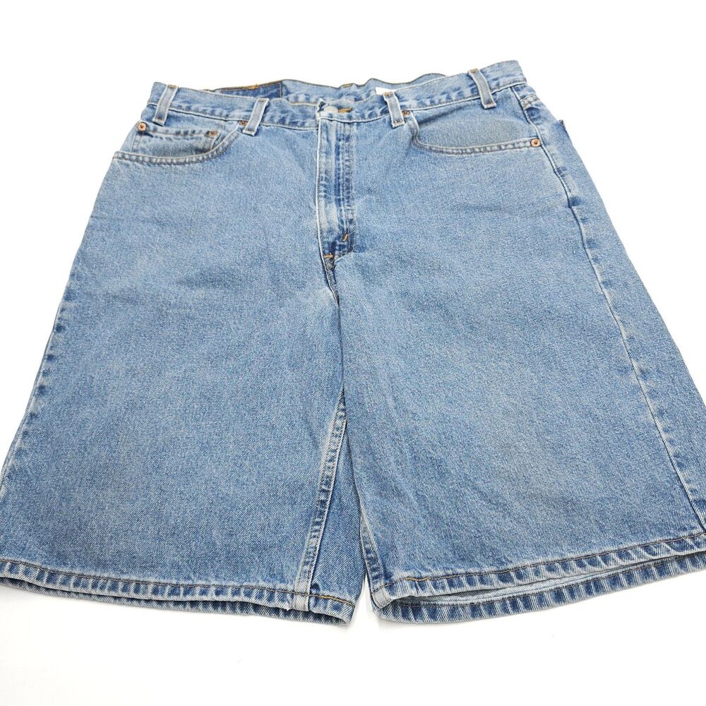 Vintage 90s Levis 550 Shorts Mens 36 Relaxed Fit 10" Denim Wide Leg Baggy
